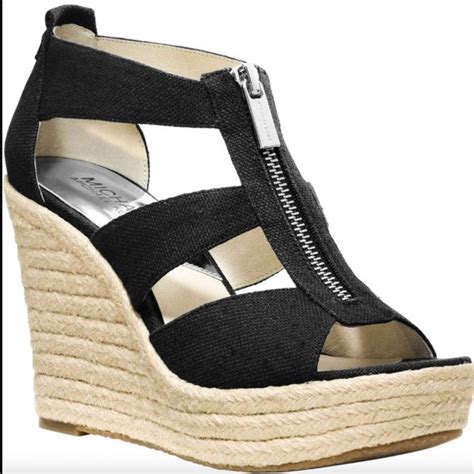 michael kors damita wedge black|Damita Linen Wedge .